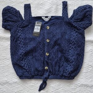 Primark Kids Dark Blue Lace Button-Up Jacket